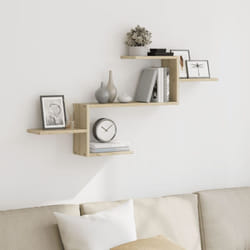 Scaffale a Parete Rovere Sonoma 104x15x49 cm in Truciolato - Vidaxl