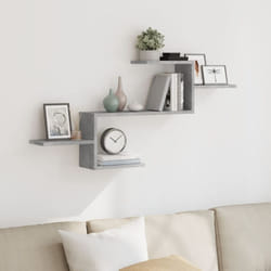 Scaffale a Muro Grigio Cemento 104x15x49 cm in Truciolato Vidaxl 355595