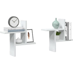 Mensole a Muro 2 pz Bianche 38x12x38 cm in Truciolato Vidaxl 808114