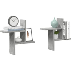 Mensole a Muro 2pz Grigio Cemento 38x12x38 cm in Truciolato Vidaxl 202216
