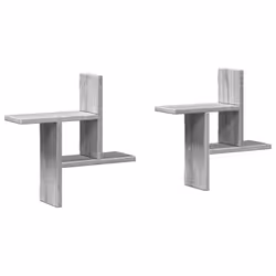 vidaXL Mensole a Parete 2pz Grigio Sonoma 38x12x38 cm in Truciolato - Vista aggiuntiva 2