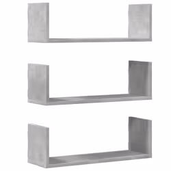 vidaXL Mensole a Muro 2pz Grigio Cemento 58x18x18 cm in Truciolato - Vista aggiuntiva 2