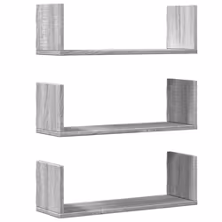 vidaXL Mensole a Parete 2pz Grigio Sonoma 58x18x18 cm in Truciolato - Vista aggiuntiva 2