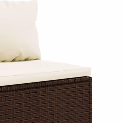 VidaXL Set Mobili da Giardino 6pz con Cuscini in Polyrattan Marrone - Vista aggiuntiva 7