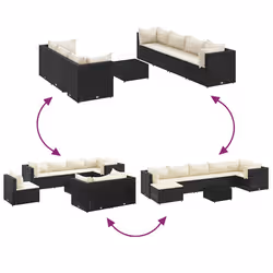 VidaXL 3308232 set mobili da esterno Crema, Bianco - Vista aggiuntiva 7