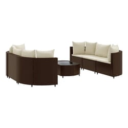 VidaXL Set Divani da Giardino 7 pz con Cuscini Marrone in Polyrattan