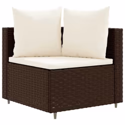 VidaXL Set Divani da Giardino 7 pz con Cuscini Marrone in Polyrattan - Vista aggiuntiva 3