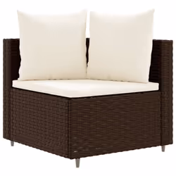VidaXL Set Divano da Giardino 4 pz con Cuscini Marrone in Polyrattan