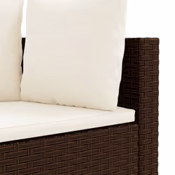 VidaXL Set Divano da Giardino 4 pz con Cuscini Marrone in Polyrattan - Vista aggiuntiva 5
