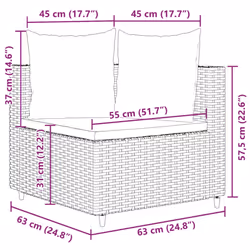 VidaXL Set Divano da Giardino 4 pz con Cuscini Marrone in Polyrattan - Vista aggiuntiva 8