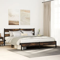 Giroletto senza Materaso in Metallo Rovere Fumo 180x200 cm Vidaxl 981726
