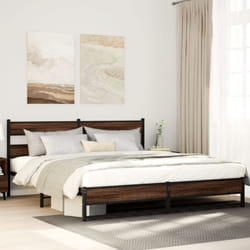 Giroletto senza Materaso in Metallo Rovere Marrone 180x200 cm Vidaxl 361395