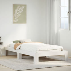Giroletto senza Materasso Bianco 100x200 cm Legno Massello Pino Vidaxl 692364