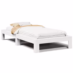 vidaXL Letto senza Materasso Bianco 90x190 cm in Legno Massello Pino - Vista aggiuntiva 2