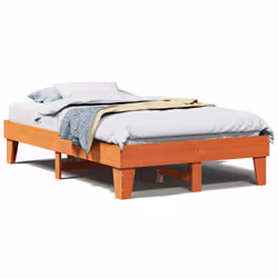 vidaXL Letto senza Materasso Marrone Cera 135x190 cm in Legno di Pino - Vista aggiuntiva 2