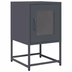 vidaXL Comodino Antracite 36x39x60,5 cm in Acciaio Laminato a Freddo - Vista aggiuntiva 2