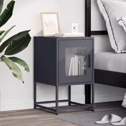 vidaXL Comodino Antracite 36x39x60,5 cm in Acciaio Laminato a Freddo - Vista aggiuntiva 3