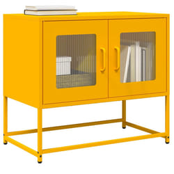 vidaXL Mobile TV Giallo Senape 68x39x60,5 Acciaio Laminato a Freddo