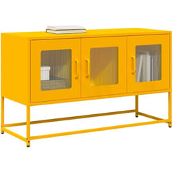 Vidaxl - Mobile tv Giallo Senape 100,5x39x60,5 cm in Acciaio