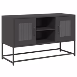 vidaXL Mobile TV Nero 100,5x39x60,5 cm in Acciaio - Vista aggiuntiva 2