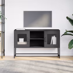vidaXL Mobile TV Nero 100,5x39x60,5 cm in Acciaio - Vista aggiuntiva 3