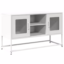 vidaXL Mobile TV Bianco 100,5x39x60,5 cm in Acciaio - Vista aggiuntiva 2