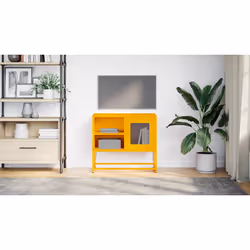 vidaXL Mobile TV Giallo Senape 68x39x60,5 cm in Acciaio - Vista aggiuntiva 3