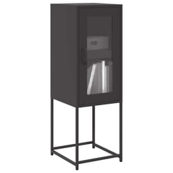 vidaXL Credenza Nera 36x39x107 cm in Acciaio Laminato a Freddo