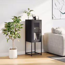 vidaXL Credenza Nera 36x39x107 cm in Acciaio Laminato a Freddo - Vista aggiuntiva 3