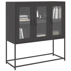 vidaXL Credenza Nera 100,5x39x107 cm in Acciaio Laminato a Freddo