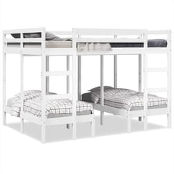 Vidaxl - Giroletto Castello Triplo Bianco 140x200/70x140cm Massello Pino