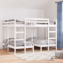 vidaXL Giroletto Castello Triplo Bianco 160x200/80x160cm Massello Pino - Vista aggiuntiva 3