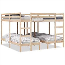 Vidaxl - Giroletto Castello Triplo 200x200/80x200cm Legno Massello Pino