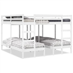 Vidaxl - Giroletto Castello Triplo Bianco 200x200/80x200cm Massello Pino