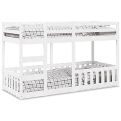 Vidaxl - Letto a Castello Bianco 90x200 cm in Legno Massello di Pino
