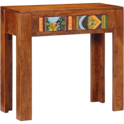 Tavolo Consolle 80x35x75 cm in Legno Massello di Acacia - Vidaxl