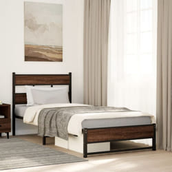 Giroletto senza Materasso in Metallo Rovere Marrone 75x190 cm Vidaxl 7622