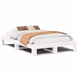 vidaXL Letto senza Materasso Bianco 120x190 cm Legno Massello di Pino - Vista aggiuntiva 2