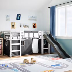 VidaXL 3309068 lettino per bambini Nero, Bianco Poliestere