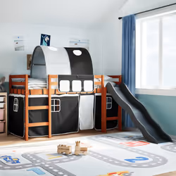 VidaXL 3309107 lettino per bambini Nero, Bianco Poliestere