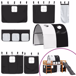 VidaXL 3309107 lettino per bambini Nero, Bianco Poliestere