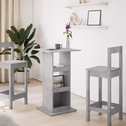 vidaXL Tavolo Bar Portaoggetti Grigio Cemento 60x60x102 cm Multistrato - Vista aggiuntiva 3