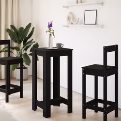 vidaXL Tavolo da Bar Nero 51x50x103,5 cm in Legno Multistrato - Vista aggiuntiva 3