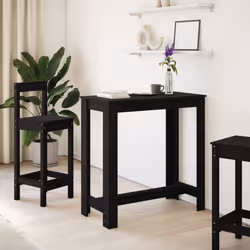vidaXL Tavolo da Bar Nero 102x50x103,5 cm in Legno Multistrato - Vista aggiuntiva 3