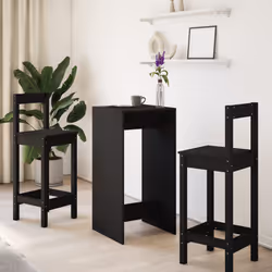 vidaXL Tavolo da Bar Nero 51x50x103,5 cm in Legno Multistrato - Vista aggiuntiva 3