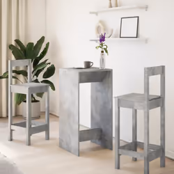 vidaXL Tavolo da Bar Grigio Cemento 51x50x103,5cm in Legno Multistrato - Vista aggiuntiva 3
