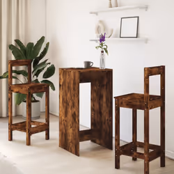 vidaXL Tavolo da Bar Rovere Fumo 51x50x103,5 cm in Legno Multistrato - Vista aggiuntiva 3