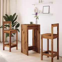 vidaXL Tavolo da Bar Legno Antico 51x50x103,5 cm in Legno Multistrato - Vista aggiuntiva 3
