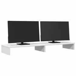 vidaXL Supporto per Monitor Bianco 100x27x10 cm Truciolato - Vista aggiuntiva 3
