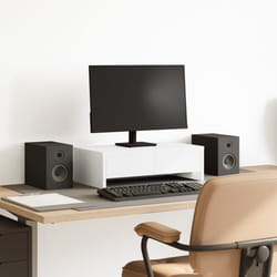 vidaXL Supporto Monitor con Cassetti Bianco 50x27x15 cm in Truciolato